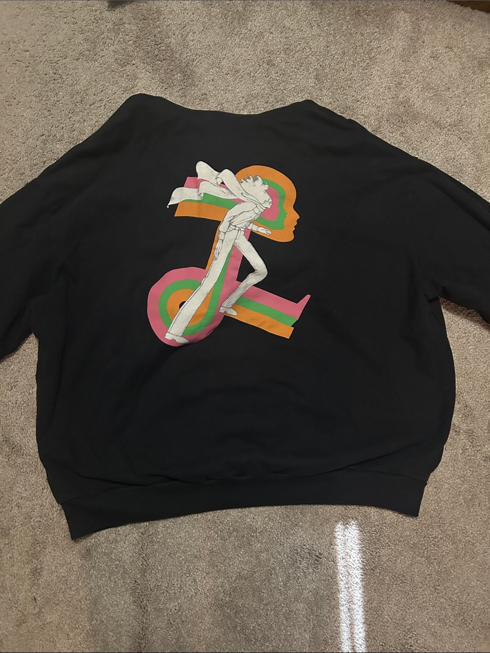 Levi's Black Crewneck Sweatshirt with Retro Rainbow Graphic